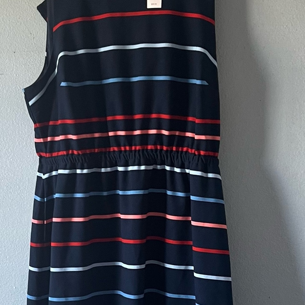 Lane Bryant Navy Striped Dress